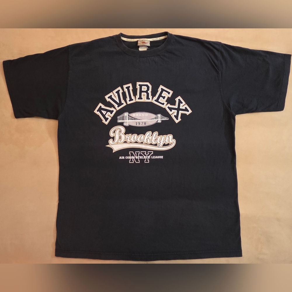 VTG 90/00s Avirex Brooklyn AIr Corps Graphic Tee - BLACK XXL